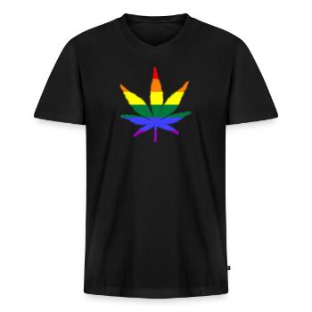 lgbt, love is love, csd, pride - Männer Premium Bio T-Shirt mit V-Ausschnitt - Schwarz - Vorne - Nico (187cm)