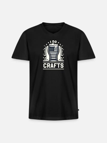 Ich mache Kunsthandwerk - Männer Premium Bio T-Shirt mit V-Ausschnitt - Schwarz