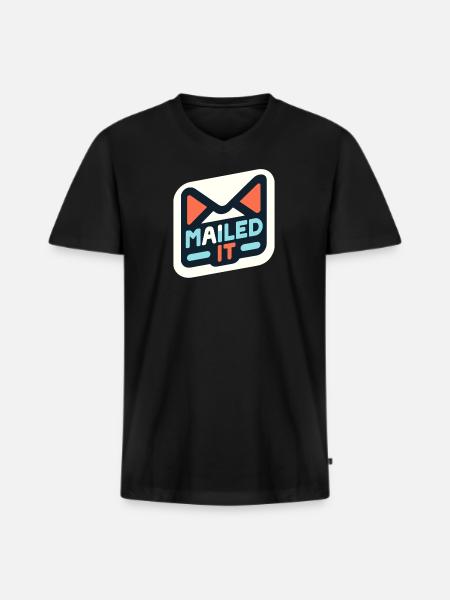 Verschickt - Männer Premium Bio T-Shirt mit V-Ausschnitt - Schwarz