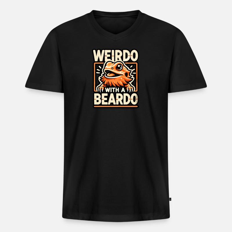 Spinner mit Bärtchen - Männer Premium Bio T-Shirt mit V-Ausschnitt - Schwarz