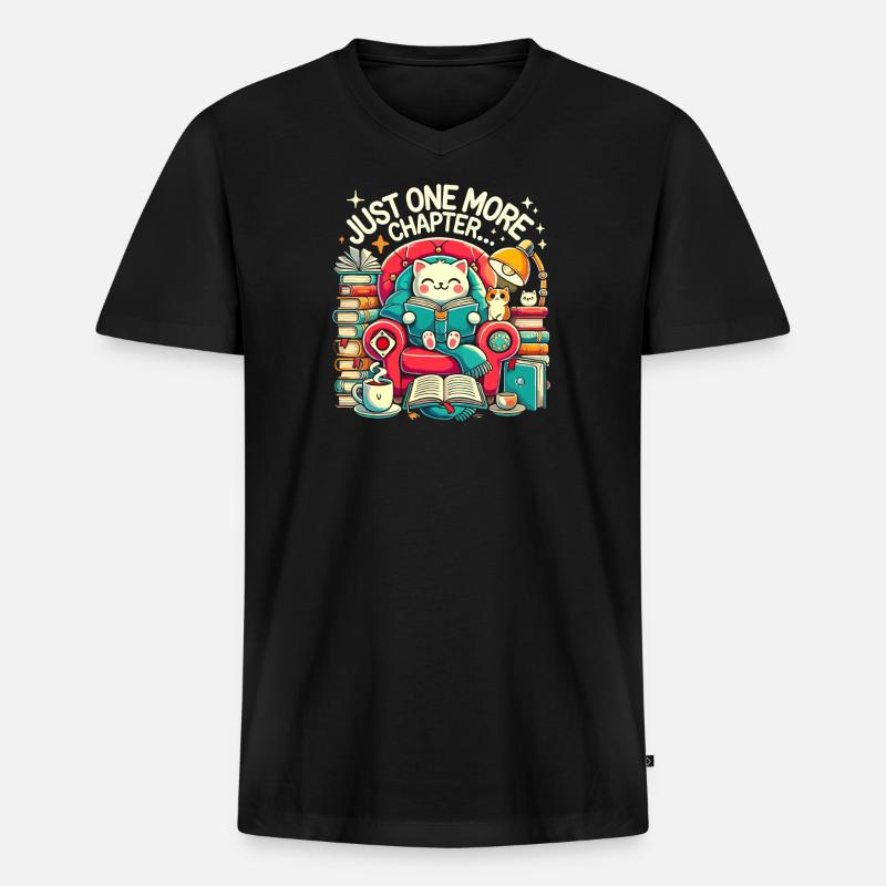 Nur noch ein Kapitel - Männer Premium Bio T-Shirt mit V-Ausschnitt - Schwarz