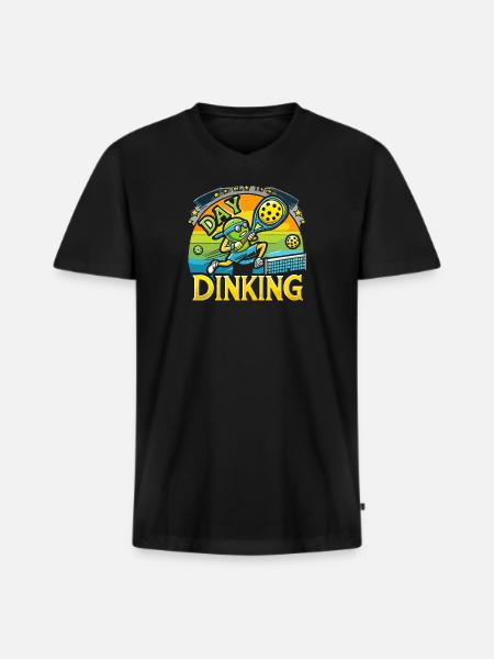 Day Dinking - Männer Premium Bio T-Shirt mit V-Ausschnitt - Schwarz