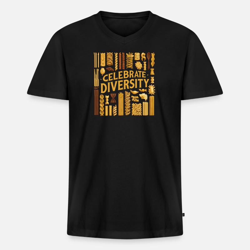 Feiern Sie die Vielfalt - Männer Premium Bio T-Shirt mit V-Ausschnitt - Schwarz