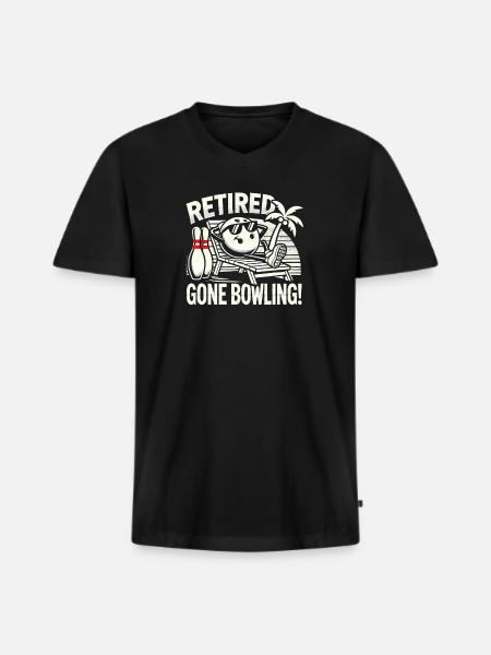 Bowling im Ruhestand - Männer Premium Bio T-Shirt mit V-Ausschnitt - Schwarz