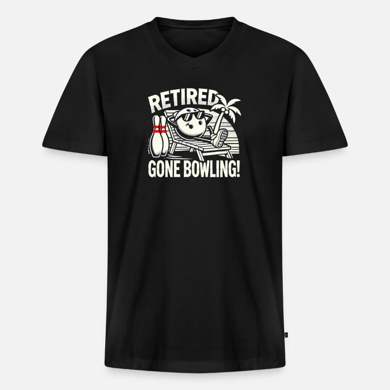 Bowling im Ruhestand - Männer Premium Bio T-Shirt mit V-Ausschnitt - Schwarz
