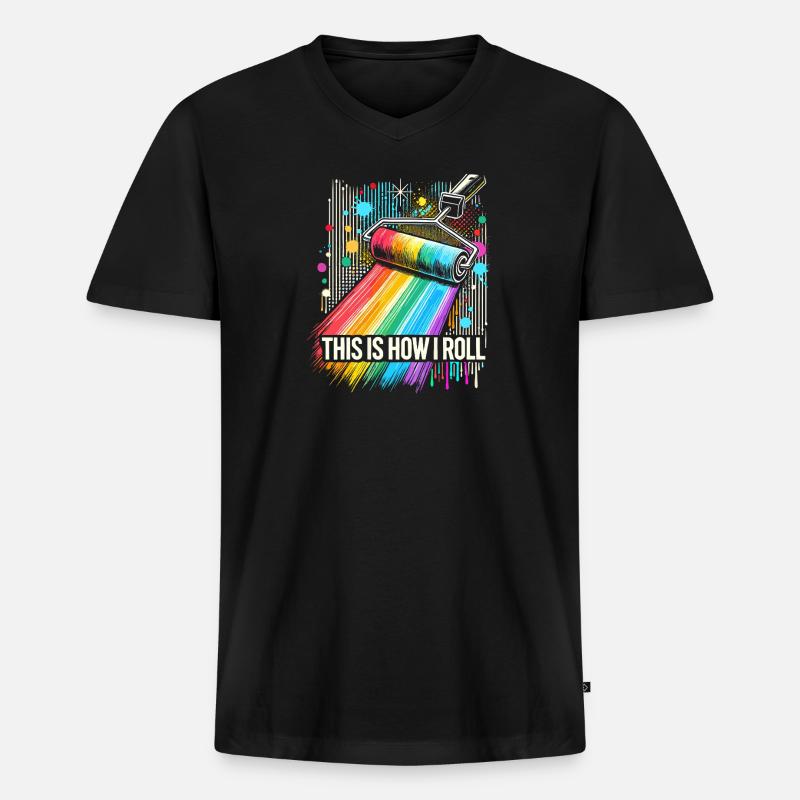 So läuft das bei mir - Männer Premium Bio T-Shirt mit V-Ausschnitt - Schwarz