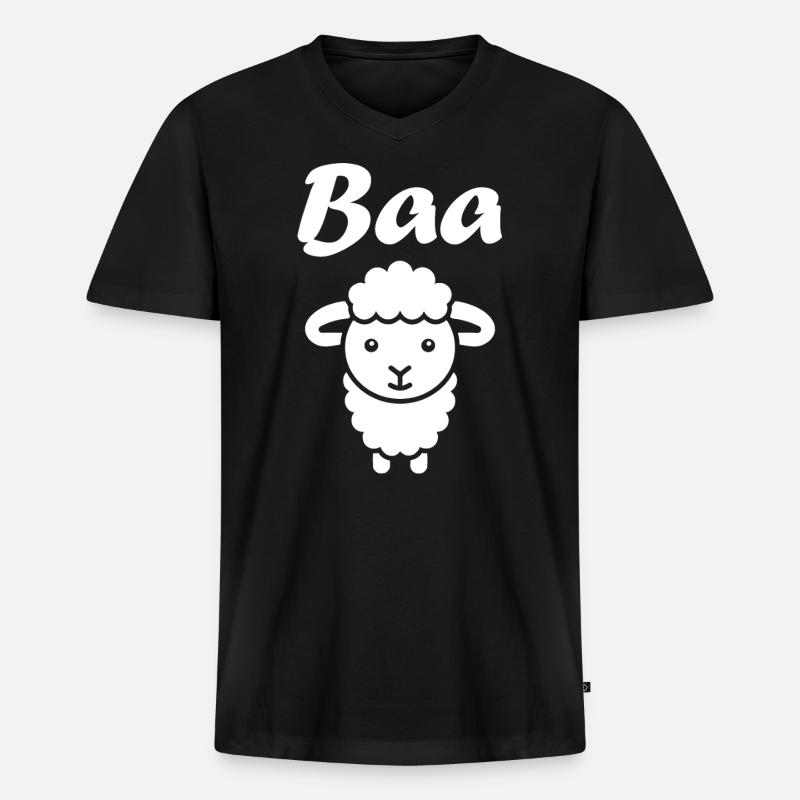 Schaf - Männer Premium Bio T-Shirt mit V-Ausschnitt - Schwarz