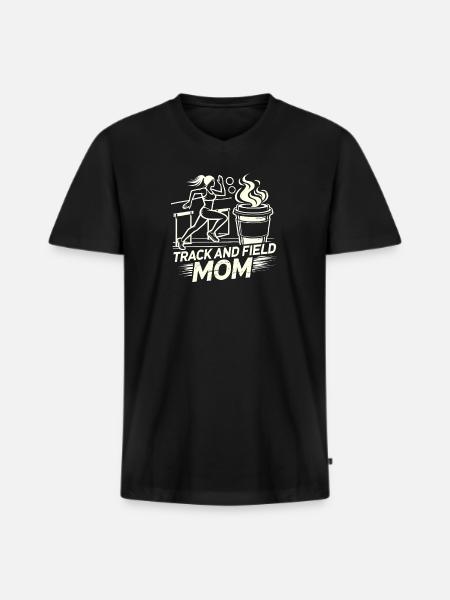 Leichtathletik-Mama - Männer Premium Bio T-Shirt mit V-Ausschnitt - Schwarz