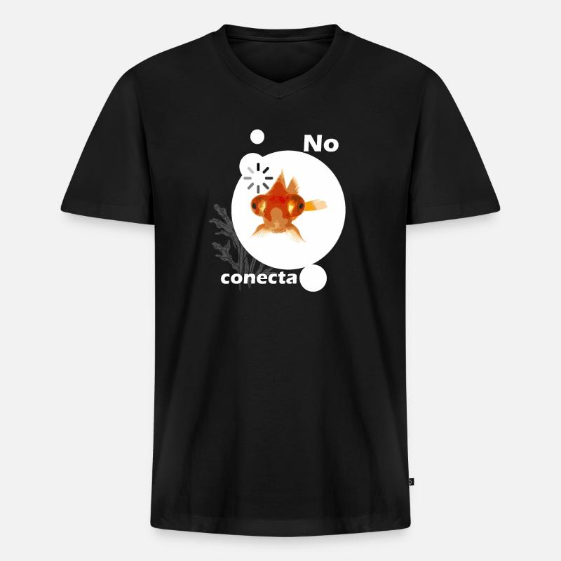 Goldfisch lustig 2 - Männer Premium Bio T-Shirt mit V-Ausschnitt - Schwarz