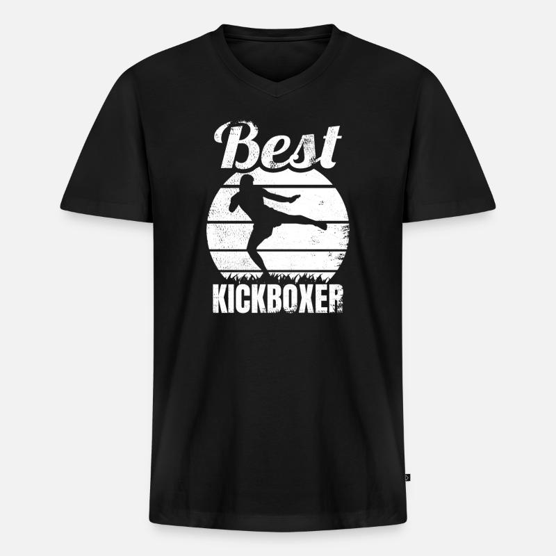 Bester Kickboxer - Männer Premium Bio T-Shirt mit V-Ausschnitt - Schwarz