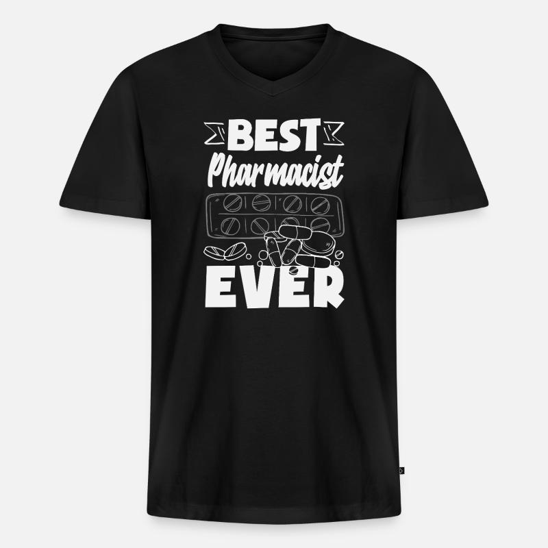 Apotheker Pharmazeutisch-technischer - Männer Premium Bio T-Shirt mit V-Ausschnitt - Schwarz
