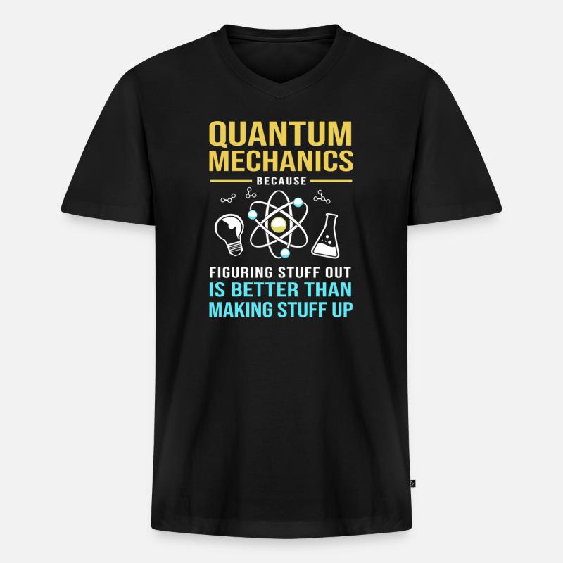 Quantenphysik Quantenmechanik Quantensprung - Männer Premium Bio T-Shirt mit V-Ausschnitt - Schwarz