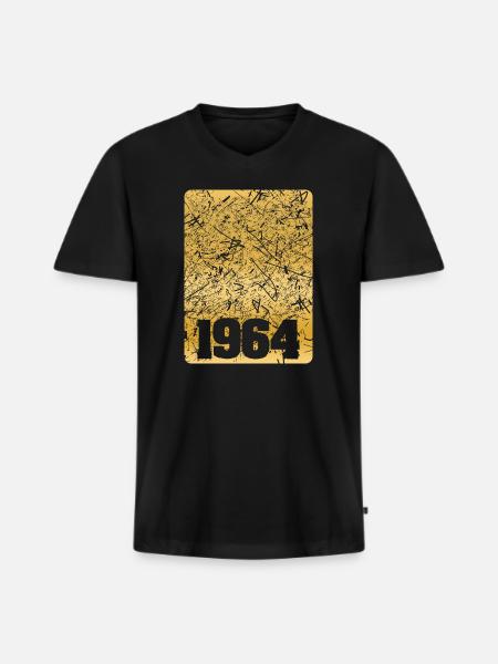 1964 - Men's Premium Organic T-shirt with V-neck - black