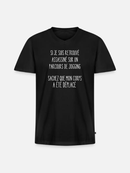 parcours de jogging - T-shirt encolure en V Premium bio Homme - noir
