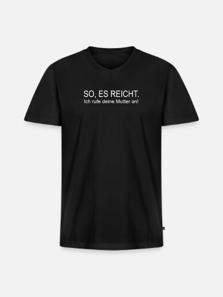 Mutter anrufen - Männer Premium Bio T-Shirt mit V-Ausschnitt - Schwarz