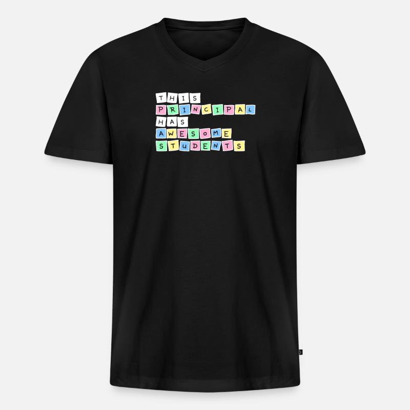 Schulleiter - Männer Premium Bio T-Shirt mit V-Ausschnitt - Schwarz