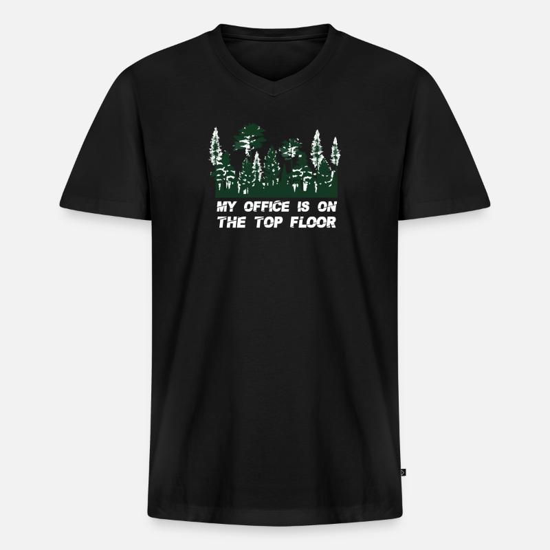 Baumpfleger Baumkletterer Geschenk - Männer Premium Bio T-Shirt mit V-Ausschnitt - Schwarz