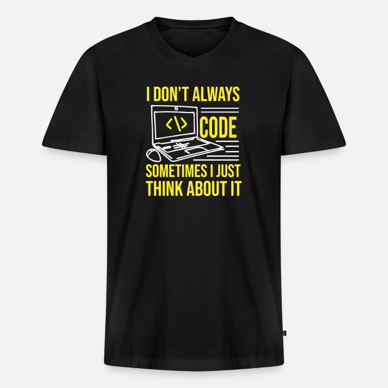 Programmieren - Männer Premium Bio T-Shirt mit V-Ausschnitt - Schwarz