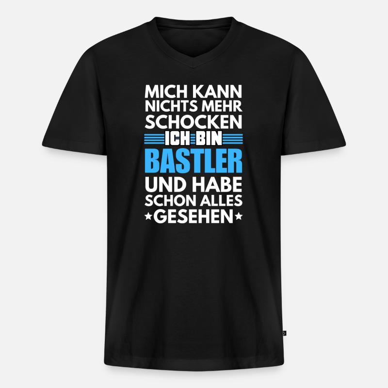 Nicht schockbarer Bastler - Männer Premium Bio T-Shirt mit V-Ausschnitt - Schwarz