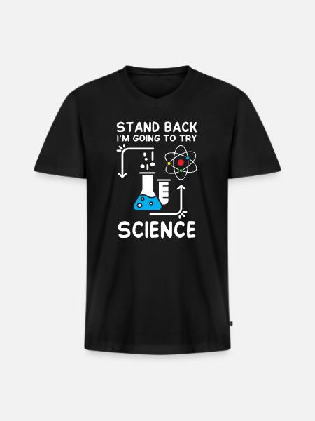 Im Going to Try Science - Männer Premium Bio T-Shirt mit V-Ausschnitt - Schwarz