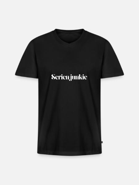 Series junkie - Men's Premium Organic T-shirt with V-neck - black