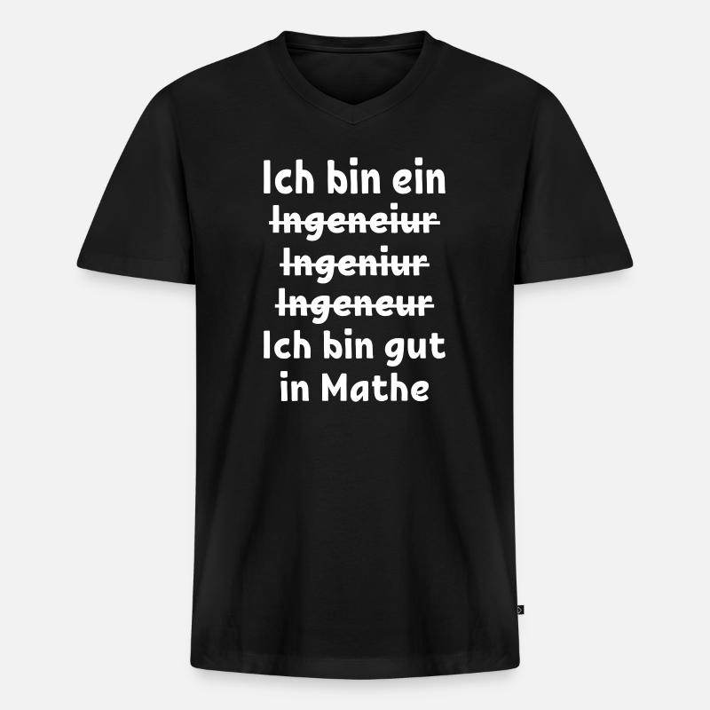 Engineer Tshirt Funny - Männer Premium Bio T-Shirt mit V-Ausschnitt - Schwarz