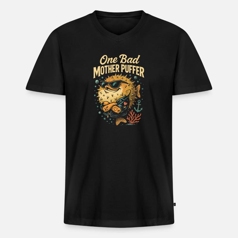 Eine schlechte Mutter Puffer - Männer Premium Bio T-Shirt mit V-Ausschnitt - Schwarz