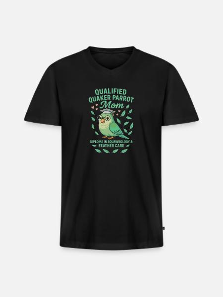 Qualifizierte Quaker Papageienmutter - Männer Premium Bio T-Shirt mit V-Ausschnitt - Schwarz