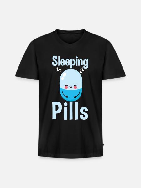 Sleeping Pills Student - Men's Premium Organic T-shirt with V-neck - black