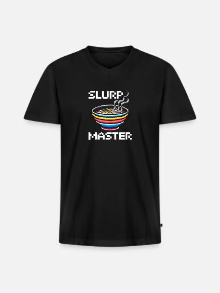 Pixel Art Ramen - Men's Premium Organic T-shirt with V-neck - black