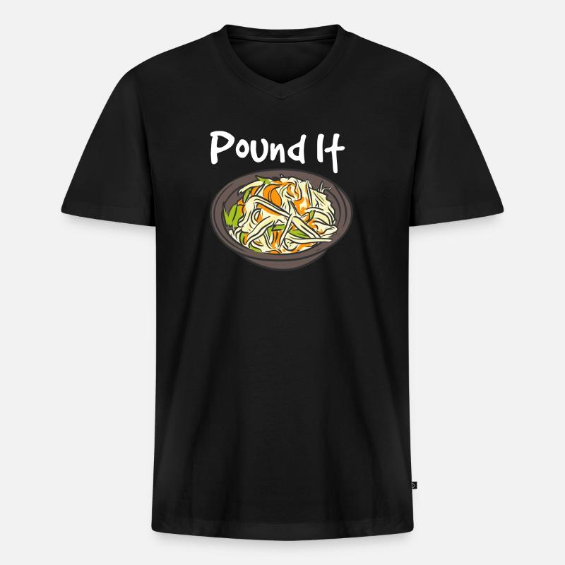 Pfund es - Männer Premium Bio T-Shirt mit V-Ausschnitt - Schwarz