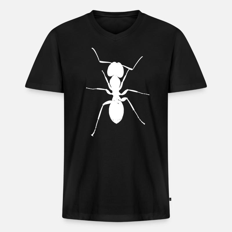 Ameise - Männer Premium Bio T-Shirt mit V-Ausschnitt - Schwarz