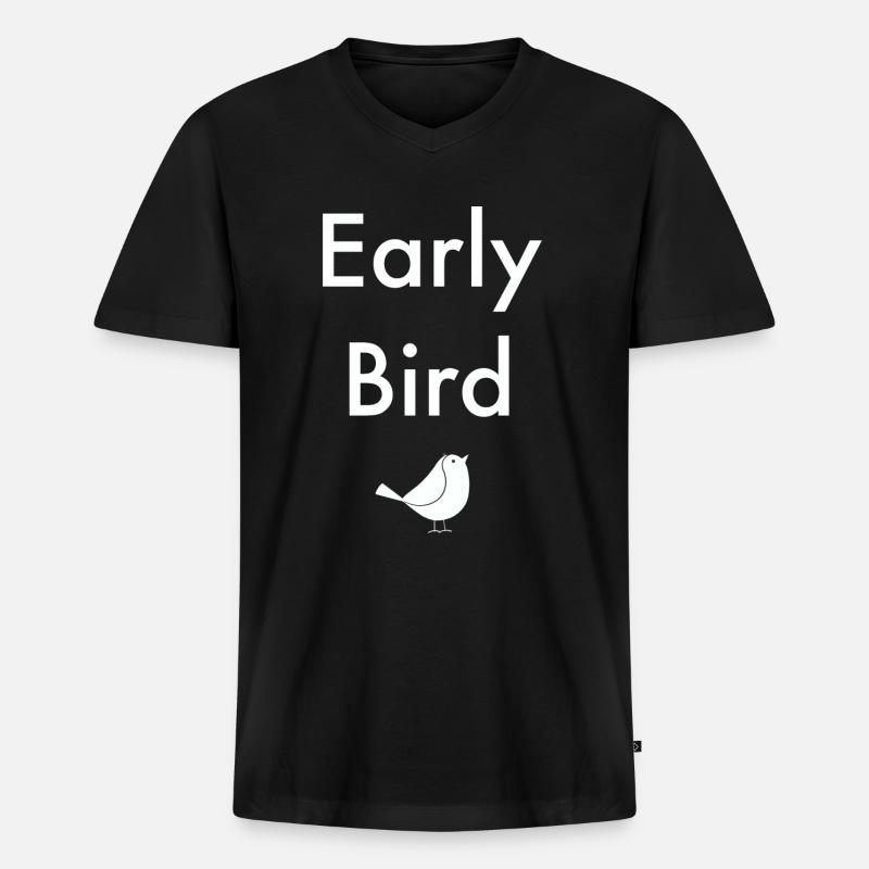 Early Bird - Männer Premium Bio T-Shirt mit V-Ausschnitt - Schwarz