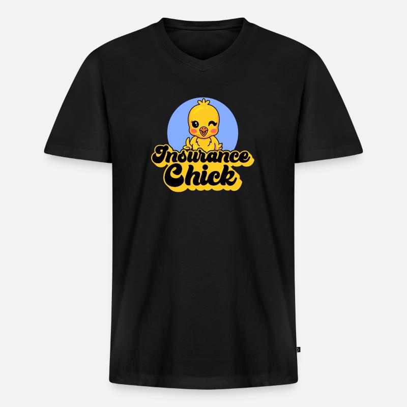 Versicherung Chick - Männer Premium Bio T-Shirt mit V-Ausschnitt - Schwarz