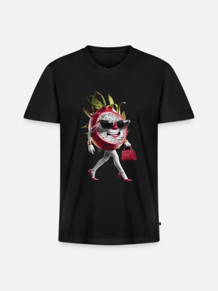 Frauen Drachenfrucht - Männer Premium Bio T-Shirt mit V-Ausschnitt - Schwarz
