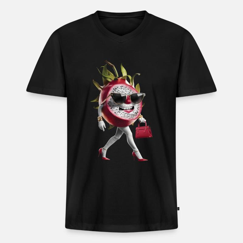 Frauen Drachenfrucht - Männer Premium Bio T-Shirt mit V-Ausschnitt - Schwarz
