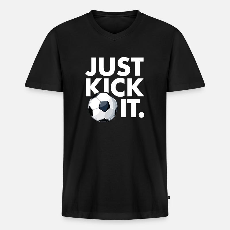 Einfach kick it - Männer Premium Bio T-Shirt mit V-Ausschnitt - Schwarz