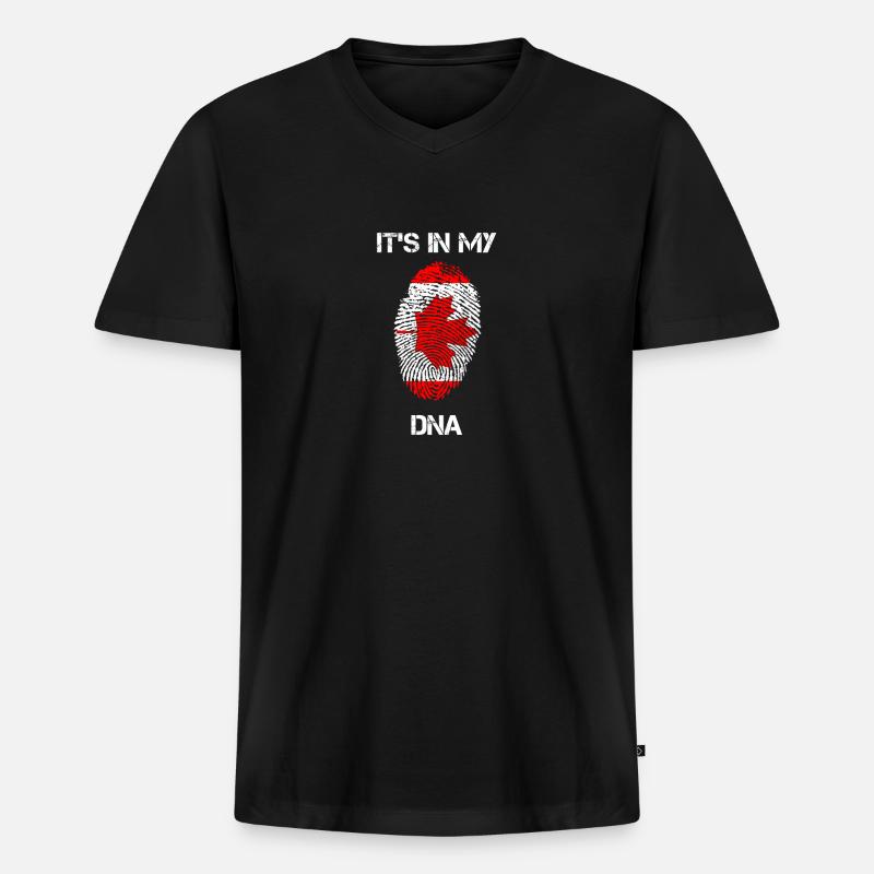 DNA Canada Kanada - Männer Premium Bio T-Shirt mit V-Ausschnitt - Schwarz