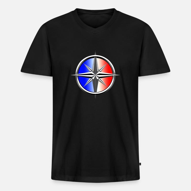 rosa wind blau weiß rot - Männer Premium Bio T-Shirt mit V-Ausschnitt - Schwarz