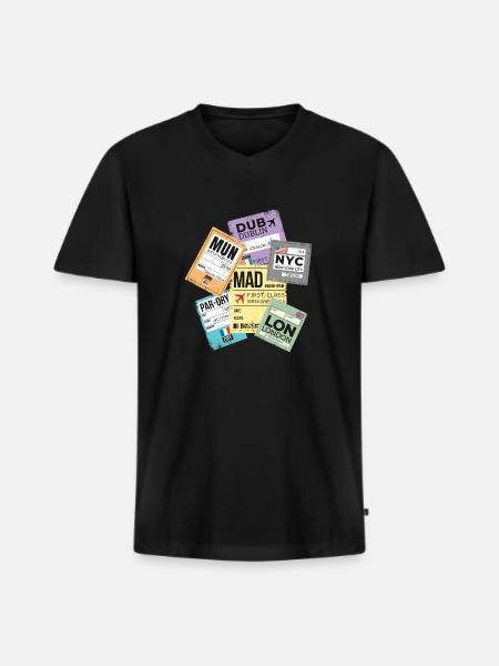 Frequent Traveller - Frequent Traveller - Holidaymaker - Men's Premium Organic T-shirt with V-neck - black