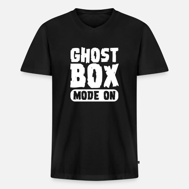 Ghost box Mode on - Männer Premium Bio T-Shirt mit V-Ausschnitt - Schwarz
