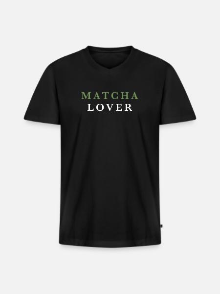 Matcha Lover Green Tea Lover - Men's Premium Organic T-shirt with V-neck - black