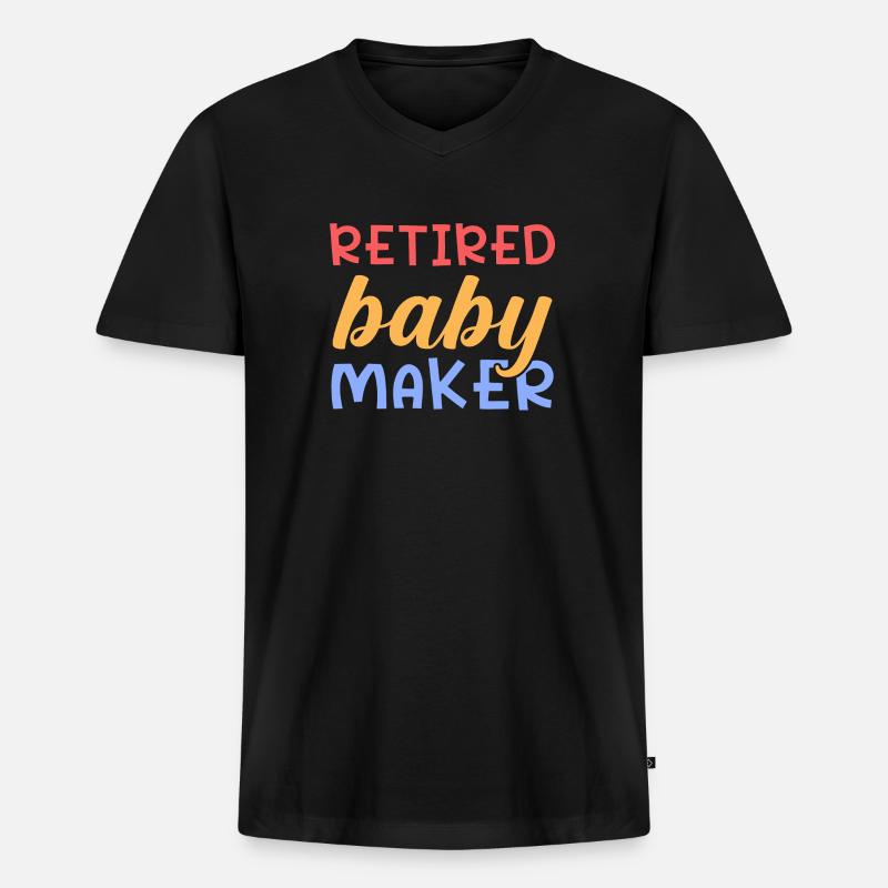 Baby Maker im Ruhestand - Männer Premium Bio T-Shirt mit V-Ausschnitt - Schwarz
