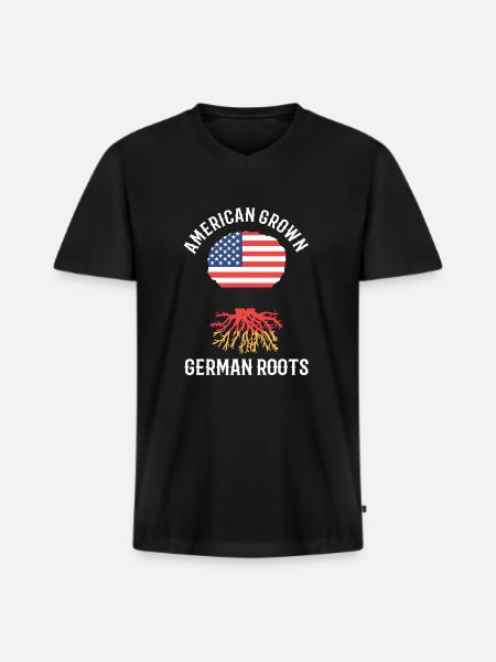 American German - Men's Premium Organic T-shirt with V-neck - black