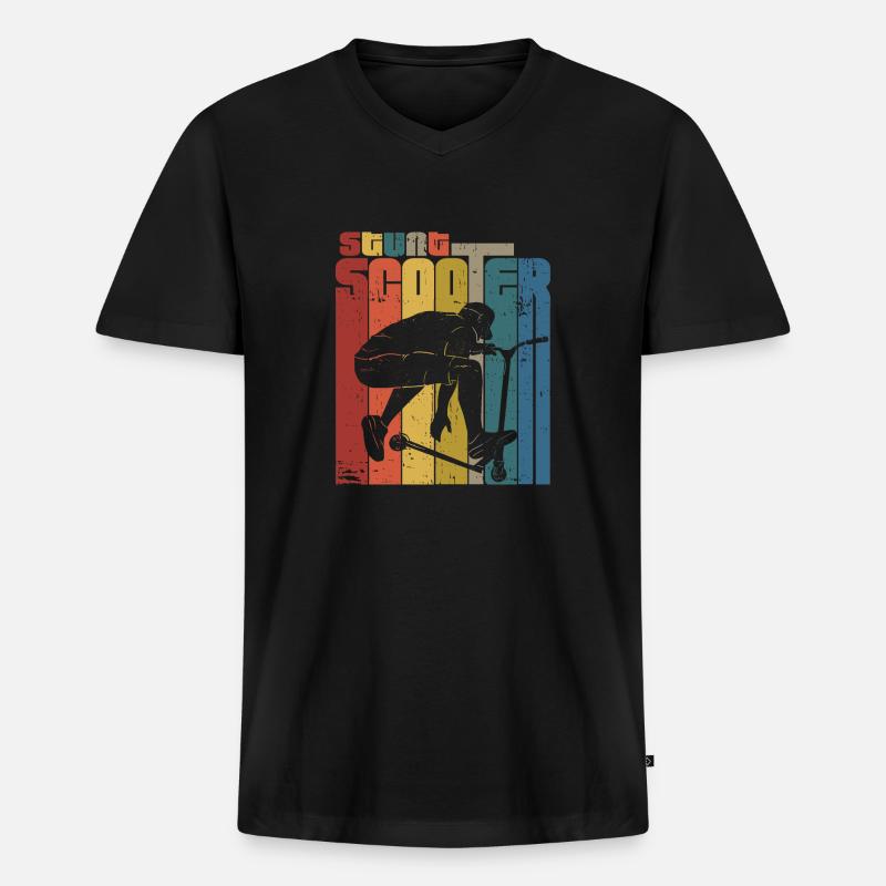 scooter stunt - Männer Premium Bio T-Shirt mit V-Ausschnitt - Schwarz