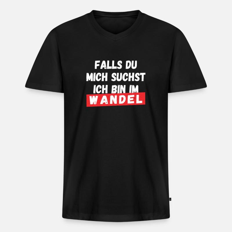 Ich bin im Wandel - Männer Premium Bio T-Shirt mit V-Ausschnitt - Schwarz
