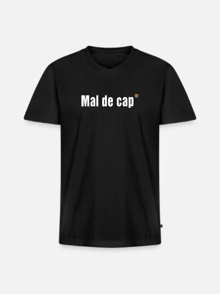 OBV – Mal de cap - T-shirt encolure en V Premium bio Homme - noir