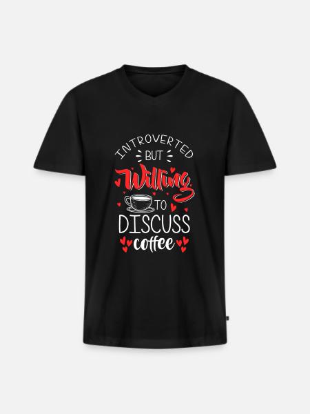Kaffee Kaffeeliebhaber Kaffeetrinker - Männer Premium Bio T-Shirt mit V-Ausschnitt - Schwarz