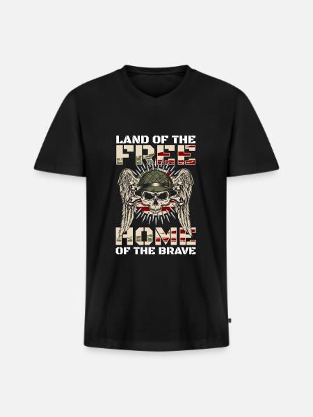 America Patriot - Men's Premium Organic T-shirt with V-neck - black