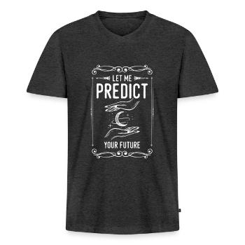Passe-temps magique psychique - T-shirt encolure en V Premium bio Homme - anthracite chiné - Devant - Nico (187cm)